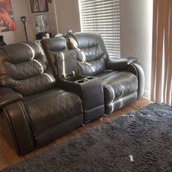 Reclining Sectional, Charcoal Color 