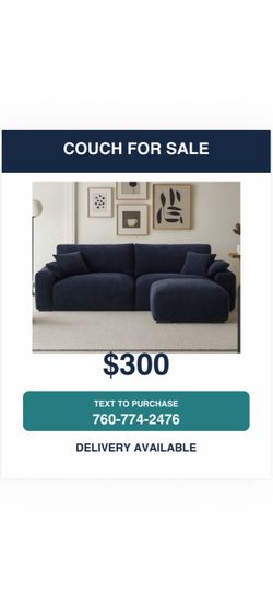 Straight couch with ottoman