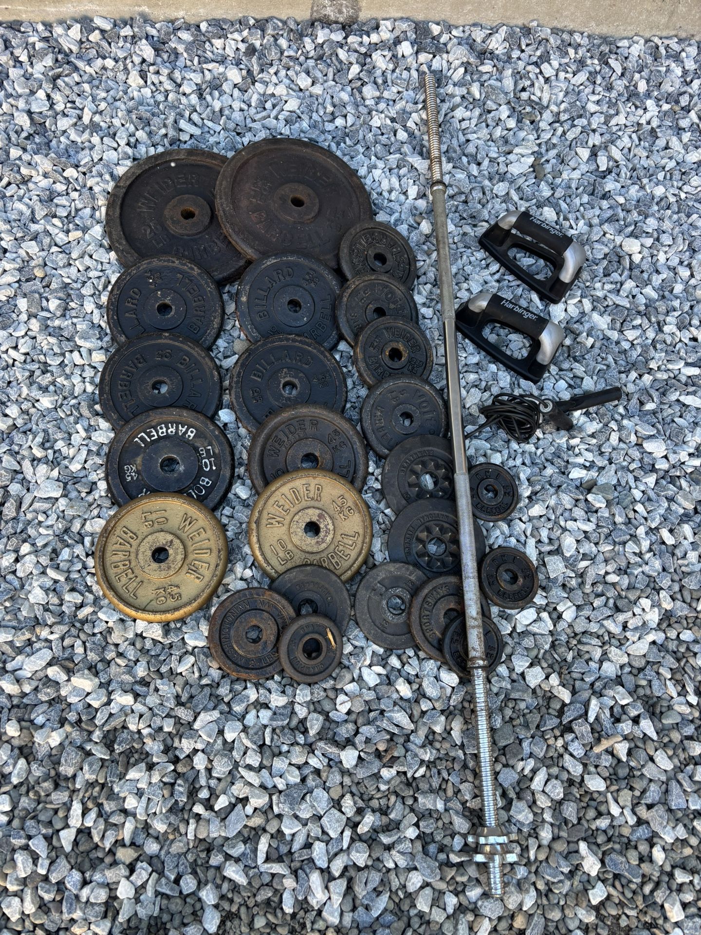 Weights And Barbell 175 Lbs Plus Bar