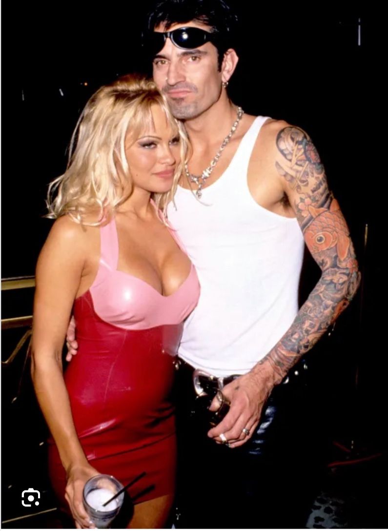 Pamela Anderson Costume Pink Latex Dress & Accessories