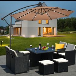 BANANA UMBRELLA with LED 9.FT.

