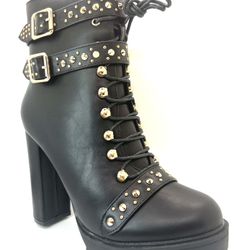 Black Pu Bootie New In Box Sizes 6.5-7-7.5-8.5