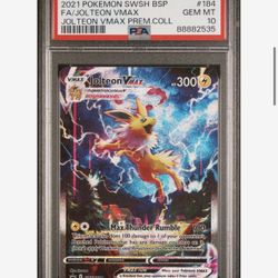 2021 PSA 10 Graded Pokemon Jolteon VMAX Alt Art swsh184 Box Promo Gem Mint