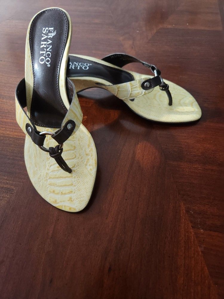 Franco Sarto Lizard/ Nappa Wedges
