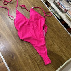 Hot Pink One Piece Swimsuit small
