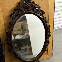Vintage Antique Oval Mirror 