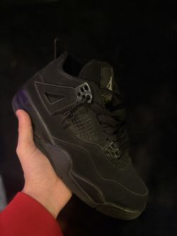 Black cats jordan 4s