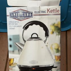 Americana Classics Electric Tea Kettle White 1.7L New