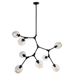 Ellar 8 - Light Dimmable Sputnik Modern Linear Chandelier. 46'' H X 40'' W X 40'' D MSRP $760. Our price $495 + sales tax 