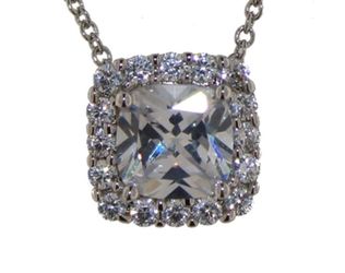 Cushion Cut 2.85 ct White Topaz Pendant
 