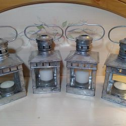 4 New Small 6” Galvanized Lanterns

