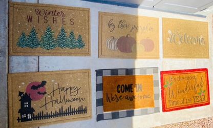 Brand new welcome mats-$10 each or all 7 for $25. Higley and ray.