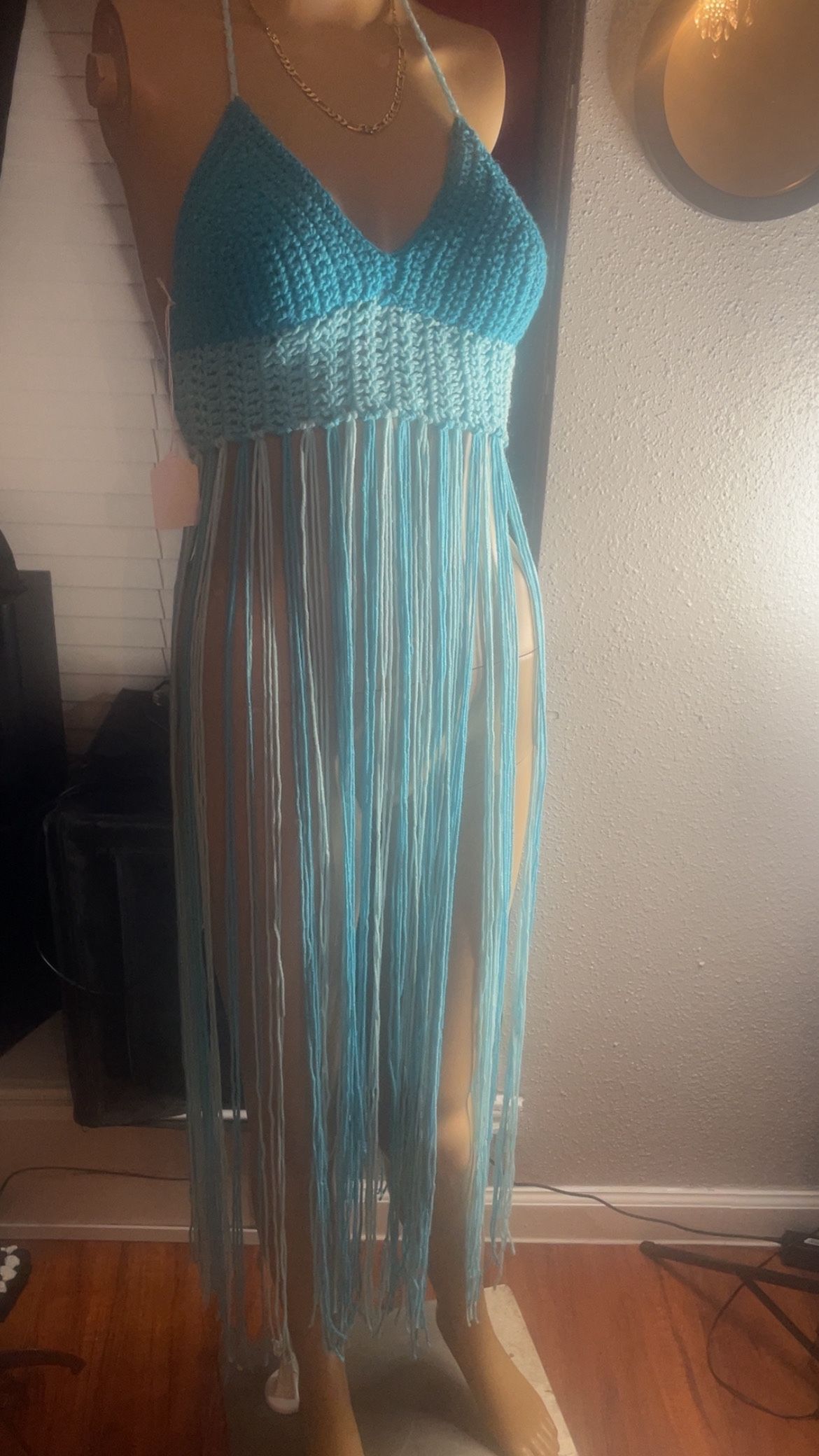 Crochet fringe dress Top