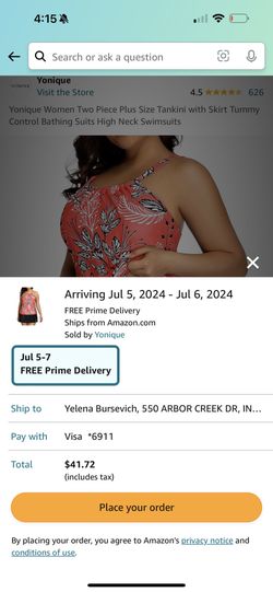 Sale - Yonique Women Two Piece Plus Size Tankini with Skirt Tummy Control Bathing Suits High Neck Swimsuits