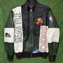 Vintage Seattle SuperSonics Leather Jacket Small