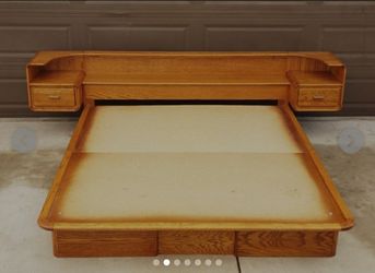Mid Century Postmodern 70s Platform Bed Frame