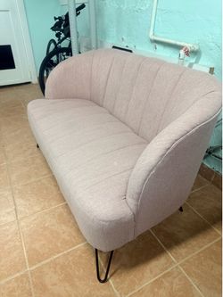 Modern Pink Accent Loveseat Sofa