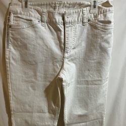 Liz Claiborne Womens Slim Bootcut White Denim Jeans Size 10 Used Good Condition $15 Meet Up In Irving @dfwgoods