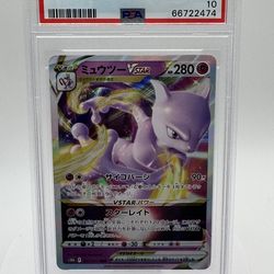 Japanese Pokemon Card Mewtwo Vstar PSA 10