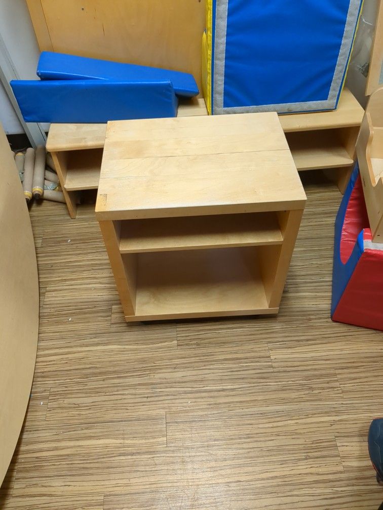 Small Wooden Shelf On Wheels