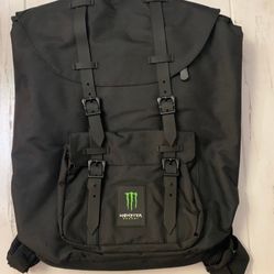New rare Monster Energy Black Rucksack Backpack padded Travel Hiking College