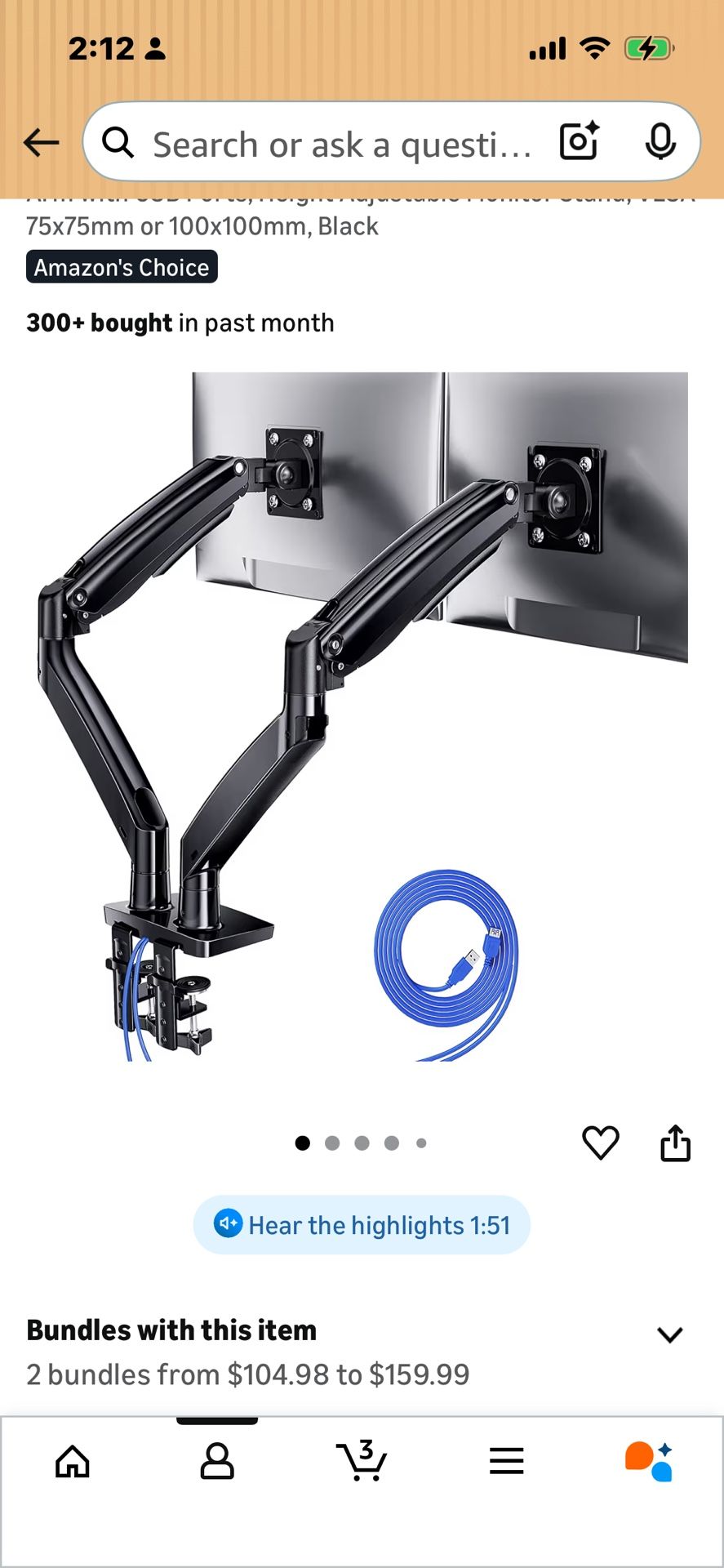 Computer Screens And Double Wall Mount 