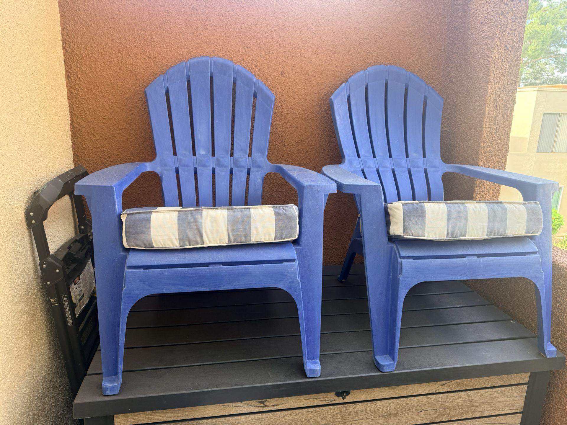 Blue  Adirondack Chairs with Cushions