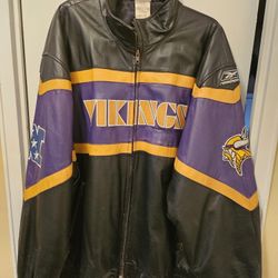 NFL MINNESOTA VIKINGS  LEATHER JACKET VINTAGE 