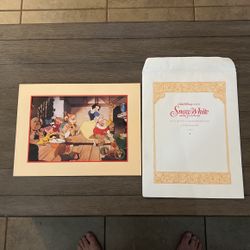 Snow White, And The Seven Dwarfs Exclusive, Disney Commemorative Lithograph