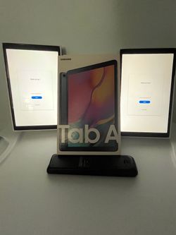 Two 10.1" Samsung Galaxy Tab A (2019) with Original Packaging and Accessories