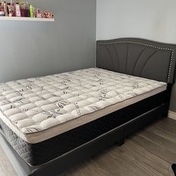 Queen size bed frame and mattress