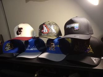 Lot of 7 Embroidered Snapback Hats