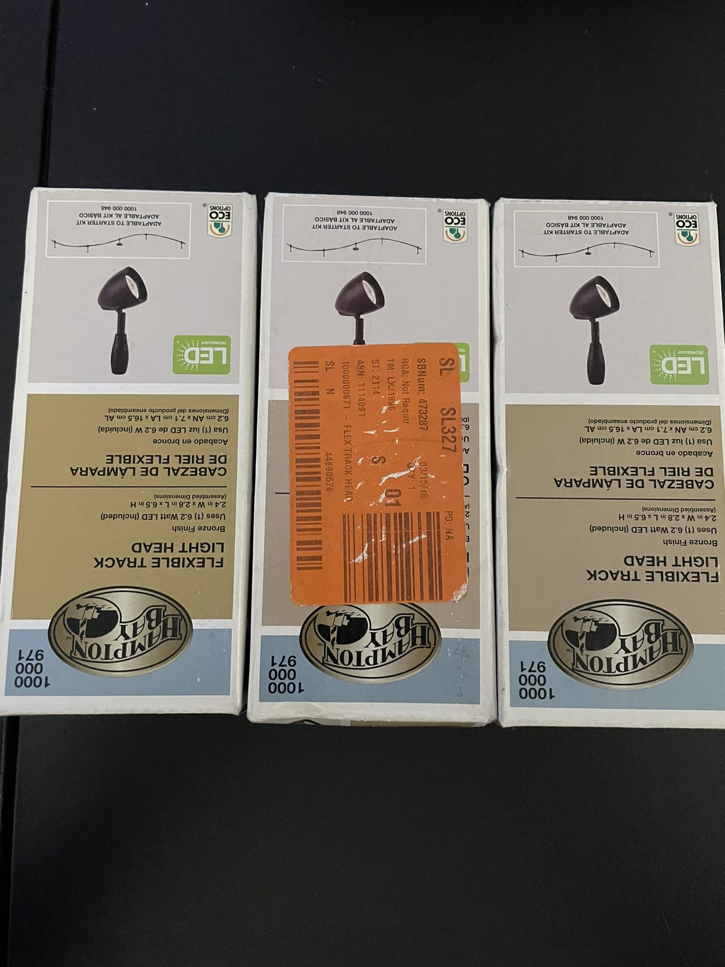 3 Hampton Bay Bronze LED Flex Track Lighting Fixture with Metal Shade