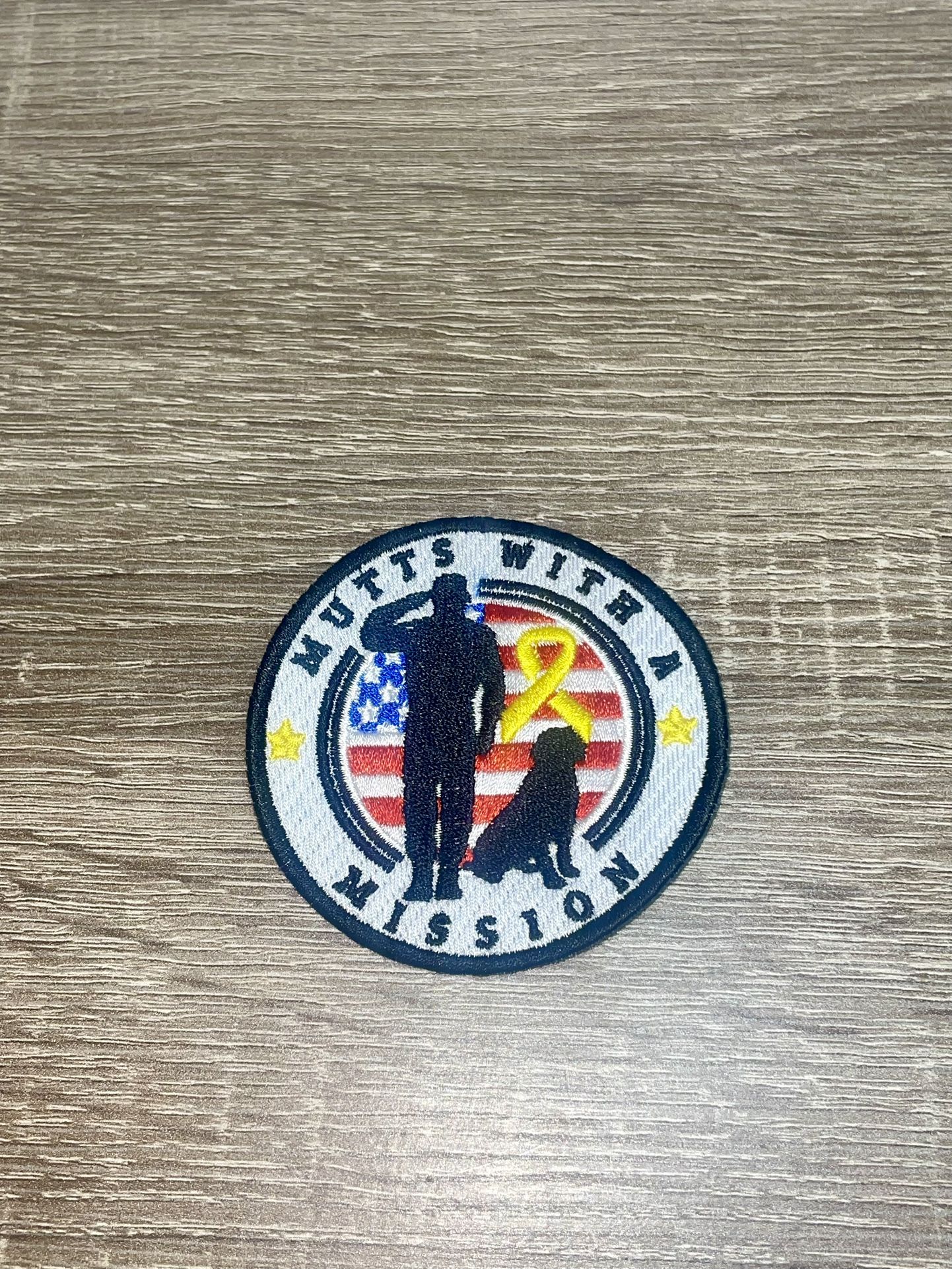 MUTTS WITH A MISSION Embroidered Patch 2.78”Sew or Iron On Service Dogs USA.(#13