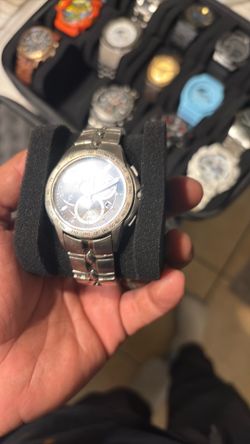 Citizen AT1060-58E Eco-Drive Tachymeter Chronograph Date Silver Tone Men's Watch