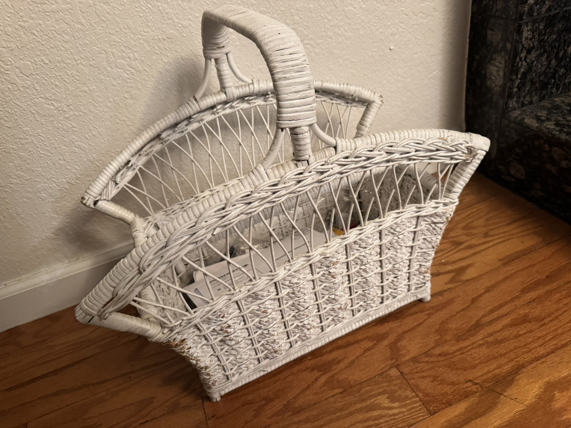 White Magazine Basket