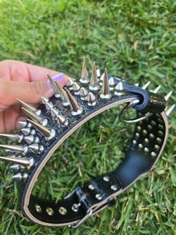 Spiked dog collar with black Color..Brand New!