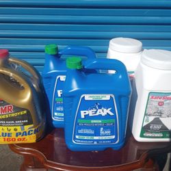 Peak Antifreeze, Liquid Plummer, Pool Chlorine Chemicals,Salt Ice Pellets