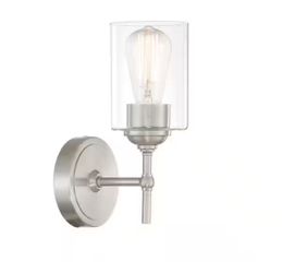 Ayelen 1-Light Brushed Nickel Indoor Wall Sconce, Modern Wall Light