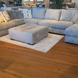 New sectional Sofa with ottoman and pillows