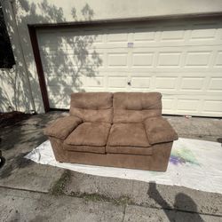 Brown Suede Loveseat