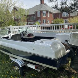 Small boat with motor