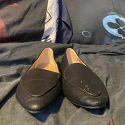 Time And True Kids Girls Size 7.5 Black Comfy Fancy Leather  Dress Shoes