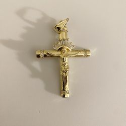 Gold Plated Cross with cubic zirconia pendant