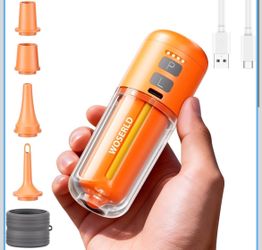 🌼 Ultra-Fast Portable Air Pump – 430L/min High-Power Inflation & Deflation, 2000mAh Rechargeable Battery, Built-in Camping Lantern, Perfect for Air M