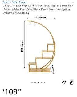 4.5 Ft Gold Metal Desplay For Plants