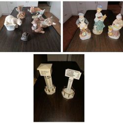 Vintage Figurines In Porcelain, Ceramic and Wood