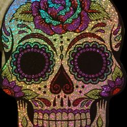 Holographic Skull Glitter Poster Board