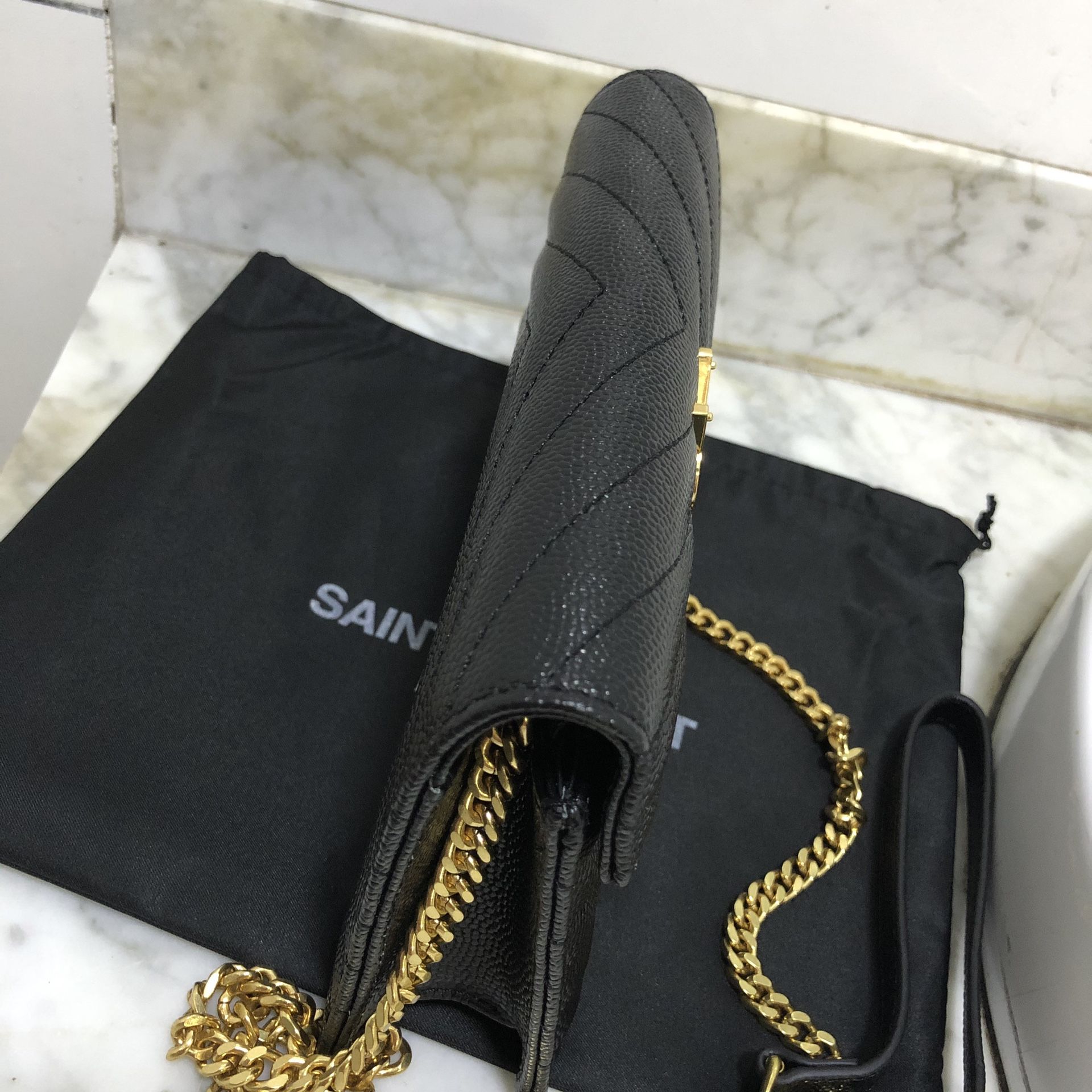 Yves Saint Laurent Black Caviar Leather Shoulder Bag for Sale in San
