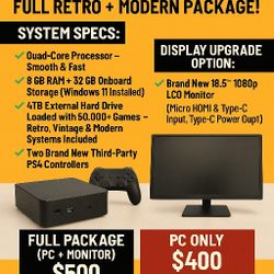 🎮 PORTABLE GAMING POWERHOUSE – FULL RETRO + MODERN PACKAGE! 🎮

Take your entire gaming library anywhere you go with this Micro Small Form Factor 